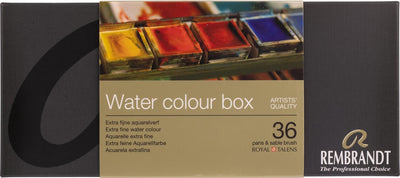 Rembrandt Aquarellfarben-Metallset | 36 Pfannen + Pinsel
