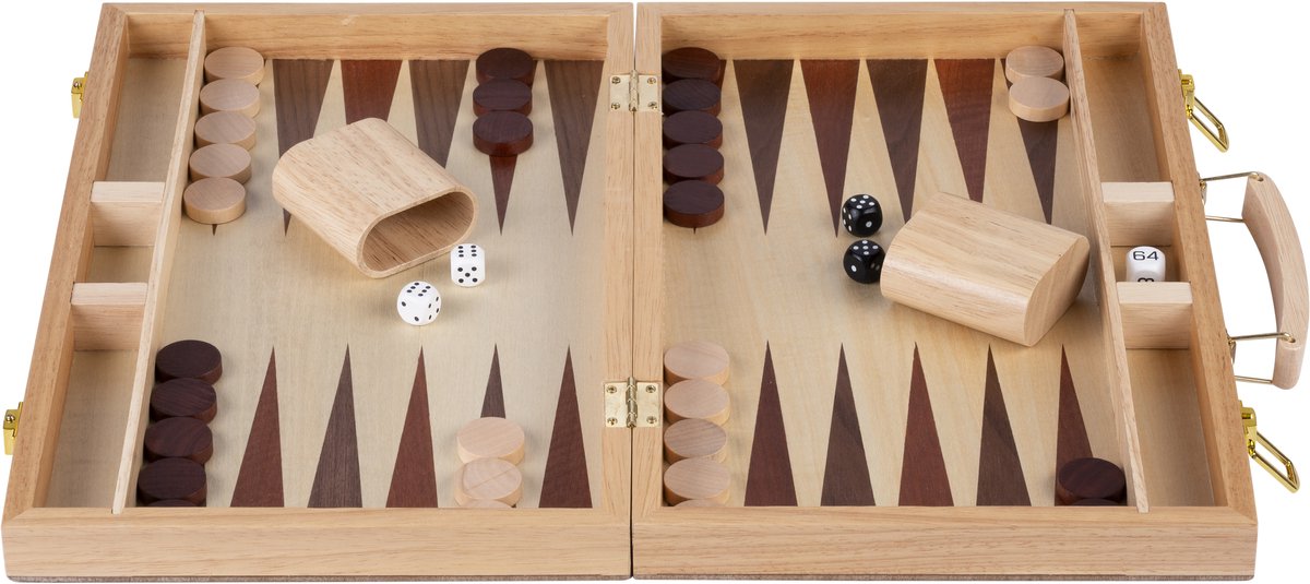 Backgammon Holzbraun 48 x 38 cm