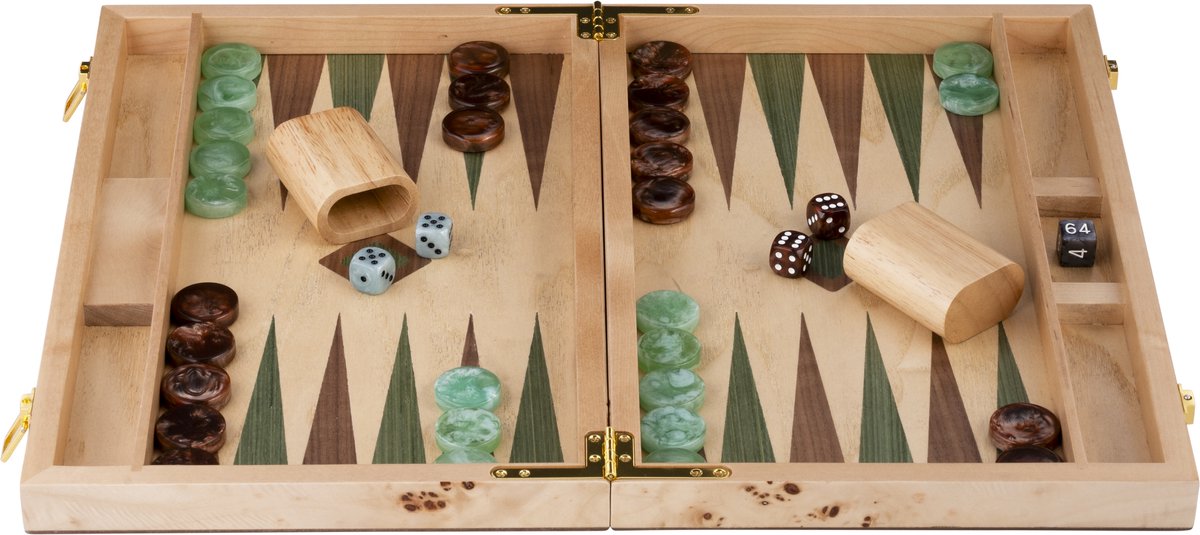 Longfield Backgammon 15 Grün Braun Trangle -