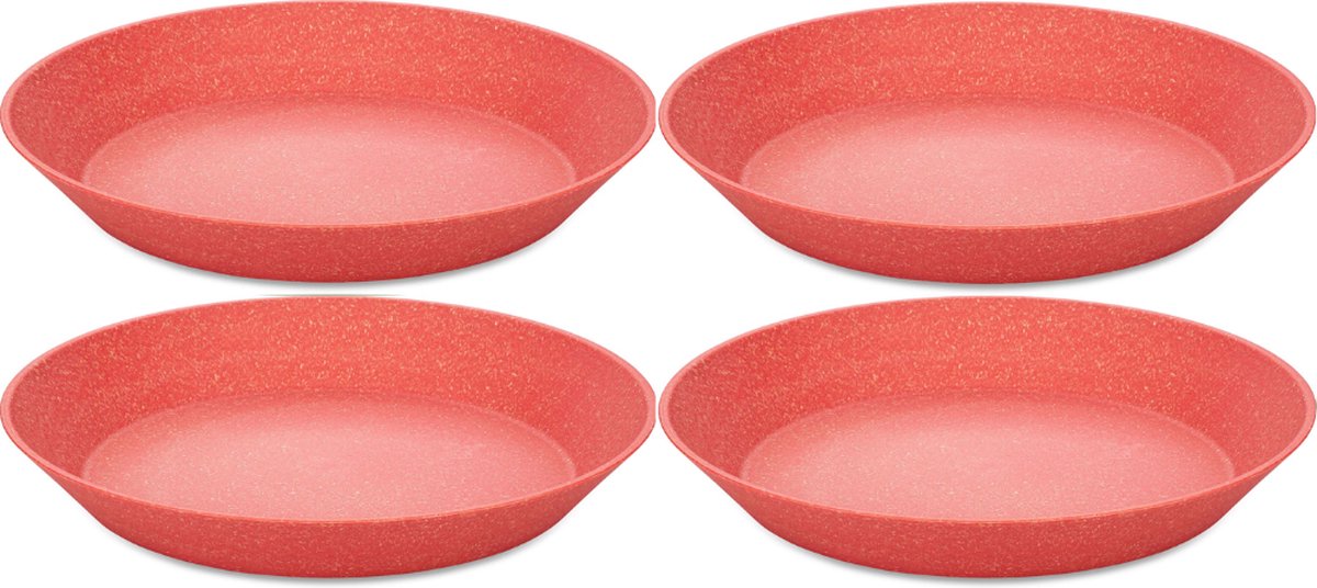 Koziol tiefer Teller, 24 cm, 4er-Set, Bio, Naturkoralle - | Platte verbinden