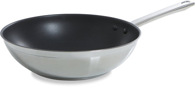 BK Allround-Wok-Pfanne 28 cm – 4,2 l – PFAs-freie Antihaftbeschichtung – Wok-Pfanne Induktion – Keramikpfanne – ofenfest bis 230 °C – ohne Deckel – Silber