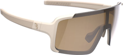 BBB Cycling Chester schmale Fahrradbrille für Damen und Herren – Sportbrille für schmale Gesichter – Fahrradbrille mit großer Linse – Gummibügel – matt mandelbernsteinfarben – BSG-73