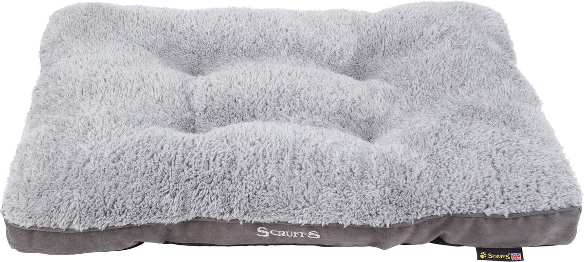 Scruffs Cozy – bequemes Hundekissen – mit Außenfutter aus Wildlederimitat und superweichem Innenfutter – Grau – 100 x 70 cm