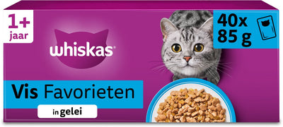 Whiskas Multipack -Beutel -Fischauswahl für Erwachsene in Gelei