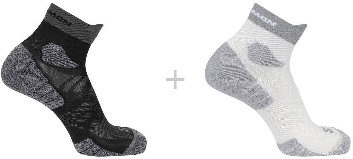 Salomon - Aero-Söckchen | 2er-Pack | Knöchelsocken | Größe M 39-41 - Schwarz und Weiß