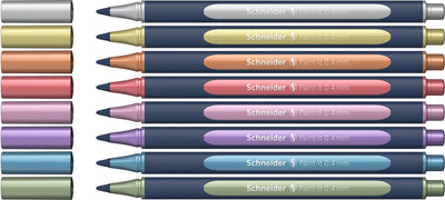 Schneider Schreibgeräte Schneider Rollerball Metallic – Paint-it 050 – Strichstärke 0,4 mm – 8 Stück – s-ml05011502