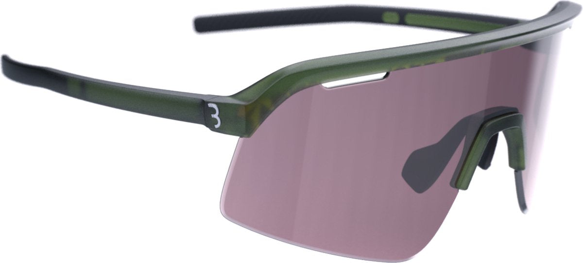 Bbb Cycling Valor Flux Professionelle Radsportbrille für Damen und Herren – kontrastreiche Sportbrille – Radsportbrille mit Flux-Linse – beschlagfrei – mattgrün transparent – BSG-81