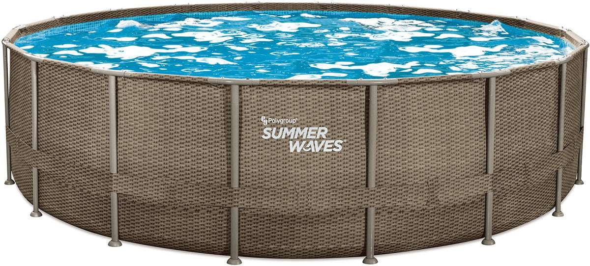 Sommerwellen Schwimmbad Elite Rahmen 549 x 132 cm dunkler dreifacher Korbweave + Filterpomp