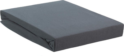 Bettwäschehouse – Jersey-Stretch – Topper-Spannbettlaken – 90 x 220 cm – kühles Grau