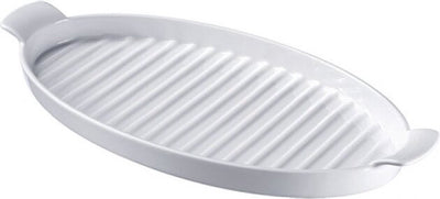 Westmark Servierschale für Spargel, mit 2 Henkeln, oval, Länge: 39,5 cm, Porzellan, Farbe: Weiß, 62222260