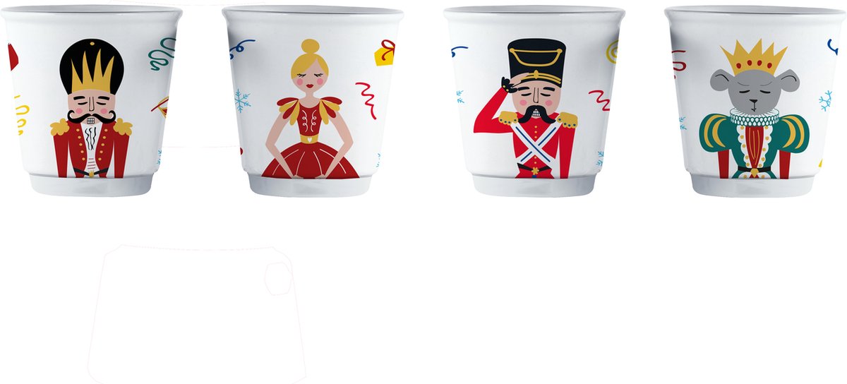 Bialetti Bialett-Set mit 4 Tassen – Nussknacker