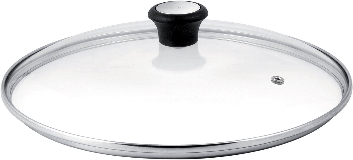 Tefal 28097912 Deckel rund schwarz, Stahl, transparent