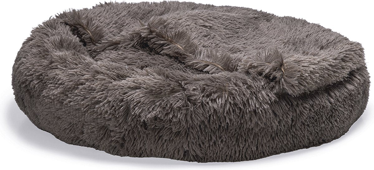 Beeztees Yala - Hundebett - Plüsch - Braun - Durchm. 80 cm