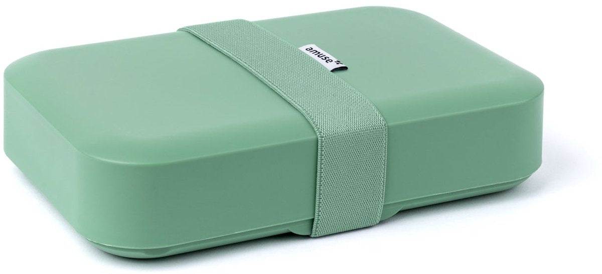 Amuse Lunchbox groß salbei – Brotbox mit Gummizug – Brotkasten – höhenverstellbar – BPA-frei – grün – 900 ml