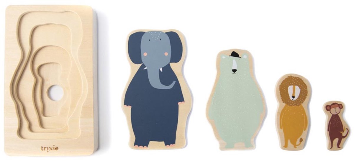 Trixie Wooden 4-Layer-Puzzle-Tiere, 5st.