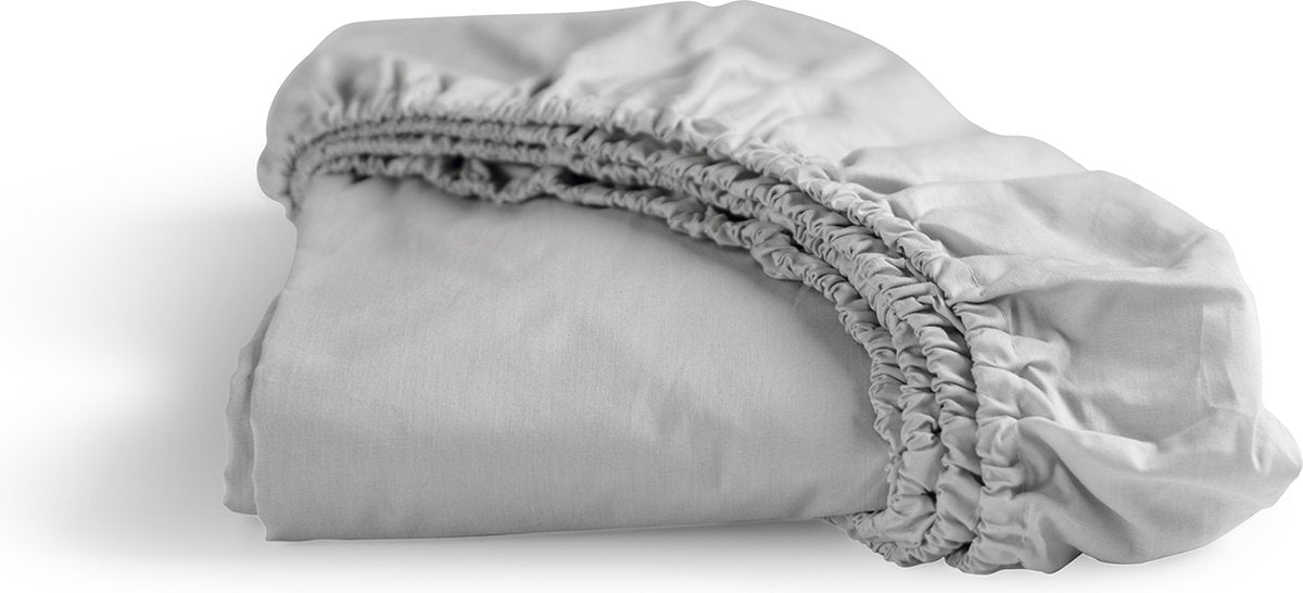 Cinderella - Weekend - Spannbettlaken - Boxspring geeignet - 100 % Baumwolle - 90x200 cm - bis 25 cm Matratzenhöhe - Hellgrau