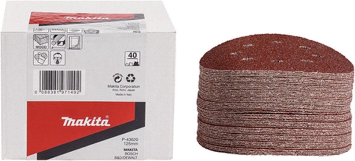 Makita Zubehör Schleifscheibe K100 125 rot v. - p-43658 - p-43658