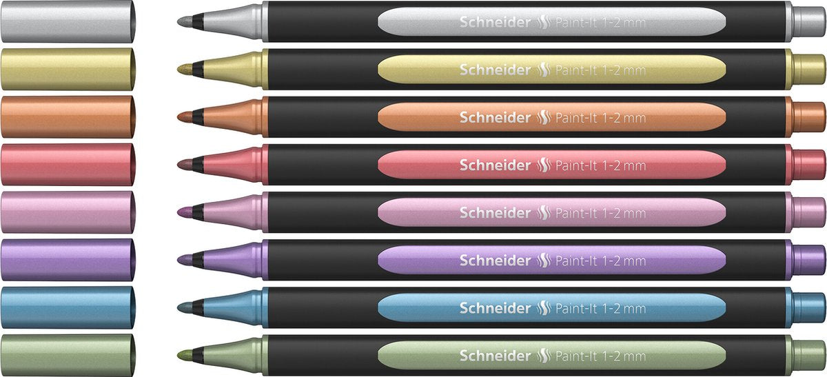 Schneider Schreibgeräte Schneider Metallic Liner – Paint-it 020 – 1–2 mm – 8 Stück – S-ML02011502