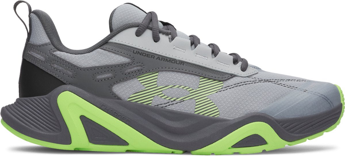 Under Armour UA Charged Commit TR 5-Gry Herren-Sportschuhe – Mod Grey – Castle Rock – Lumos Lime