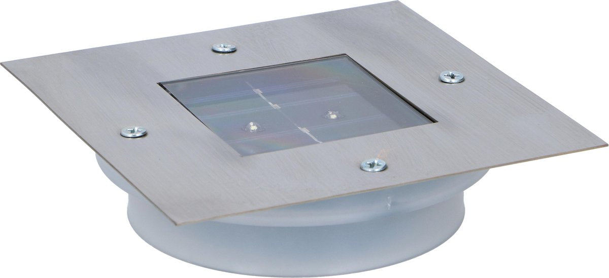 Grundig Bodenstrahler - Solar - Edelstahl - 2 LEDs - quadratisch