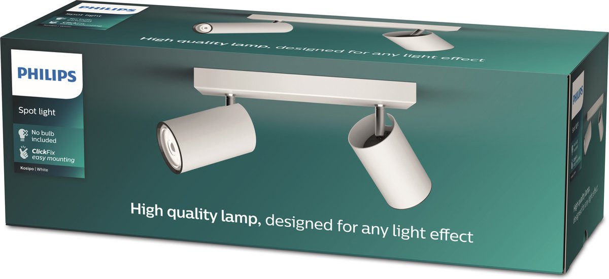 Philips LED Philips Kosipo Aufbaustrahler – 2-flammig – Weiß