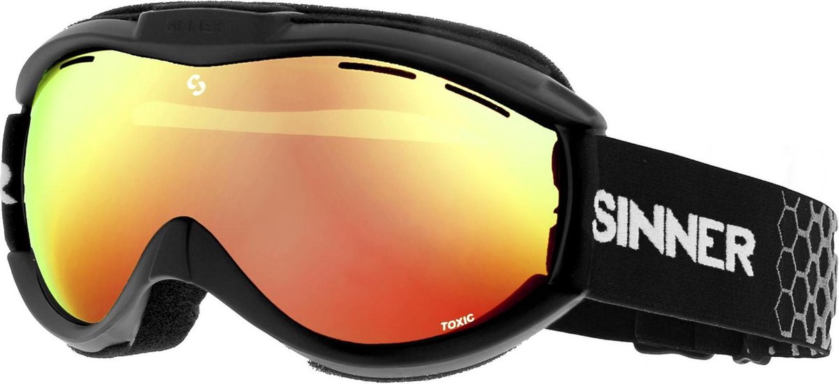 Sinner Toxic Skibrille – Schwarz – Orangefarbene Linse