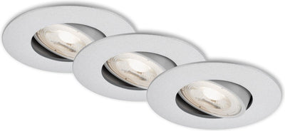 Briloner kulana - Einbaustrahler 3er Set - drehbare Einbauleuchten - 3 x LED 5w 460lm - Lichtfarbe: Warmweiß - Einbautiefe: 30mm - Einbaumaße: 68mm - Produkt: ø90mm - Chrom matt