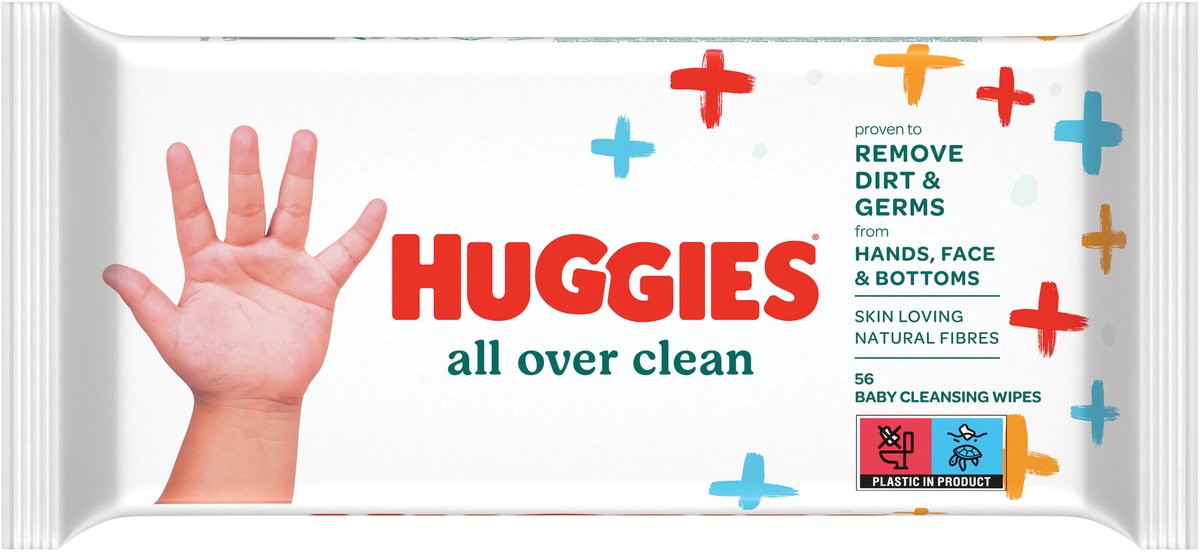 Huggies – rundum saubere Babytücher – 1x56 Stück – für Gesäß, Hände und Gesicht