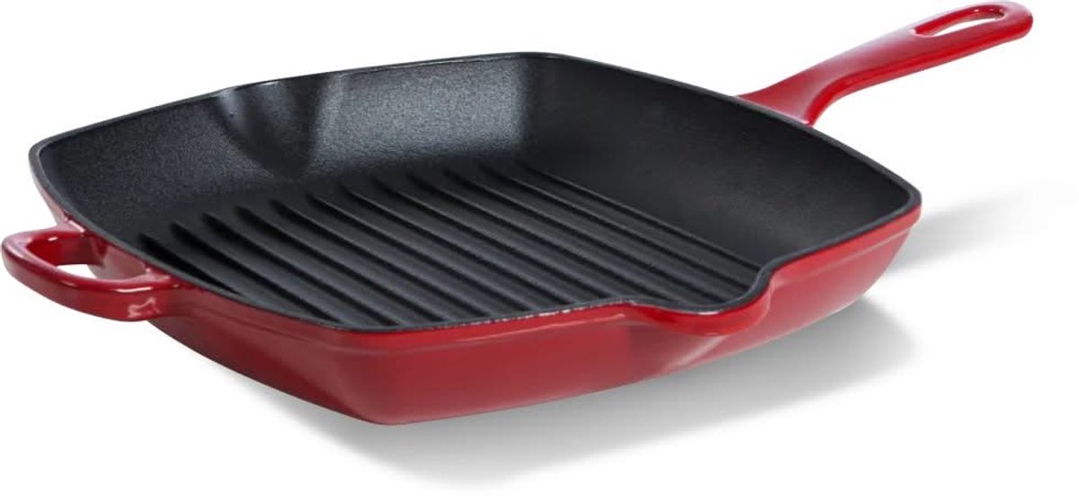 BK Bourgogne Grillpfanne – 26 cm – Gusseisen – Chilirot