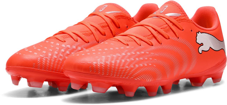 Puma Future 9 Play FG AG Unisex-Sportschuhe – leuchtendes Rot, Weiß, Schwarz, Silber