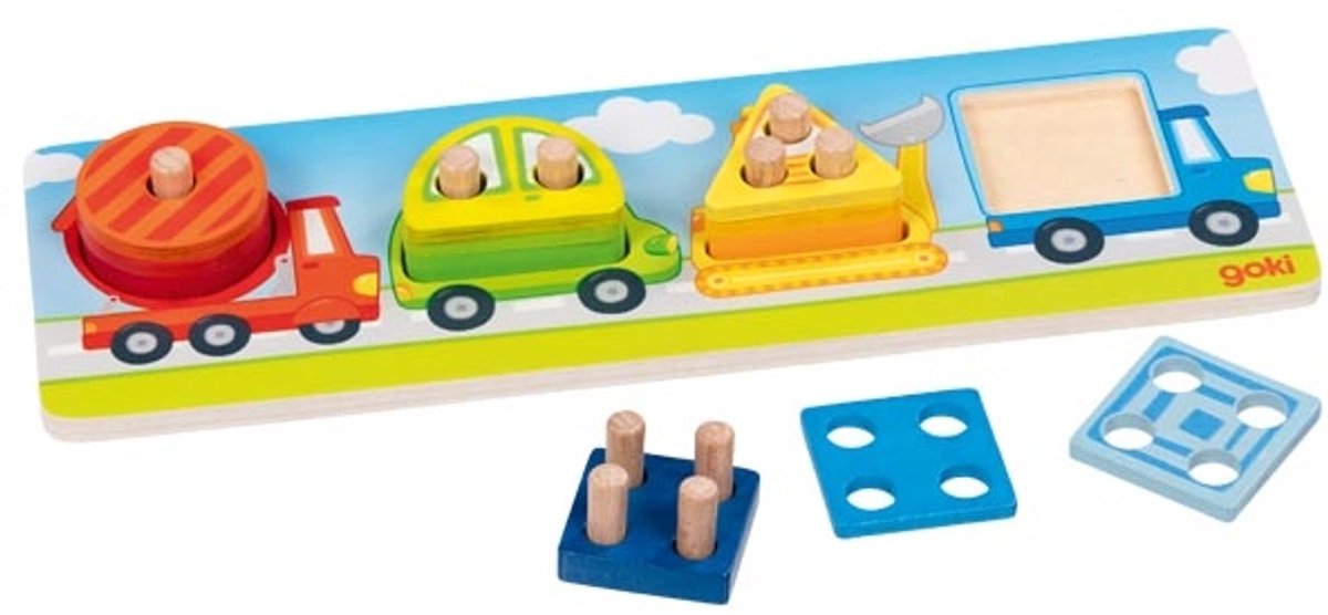Goki Sortierspiel - Fahrzeuge - 30x10x2,6cm - 13 Teile - 1 Jahr