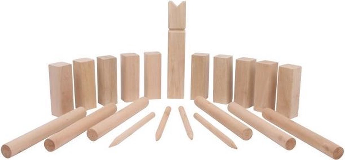 Kleines Fuß-Wikingerspiel Kubb aus Holz