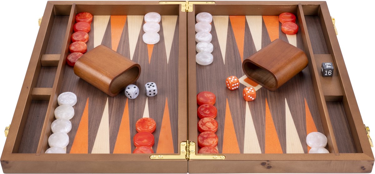 Longfield Backgammon 15 oranges Ahornfurnier -