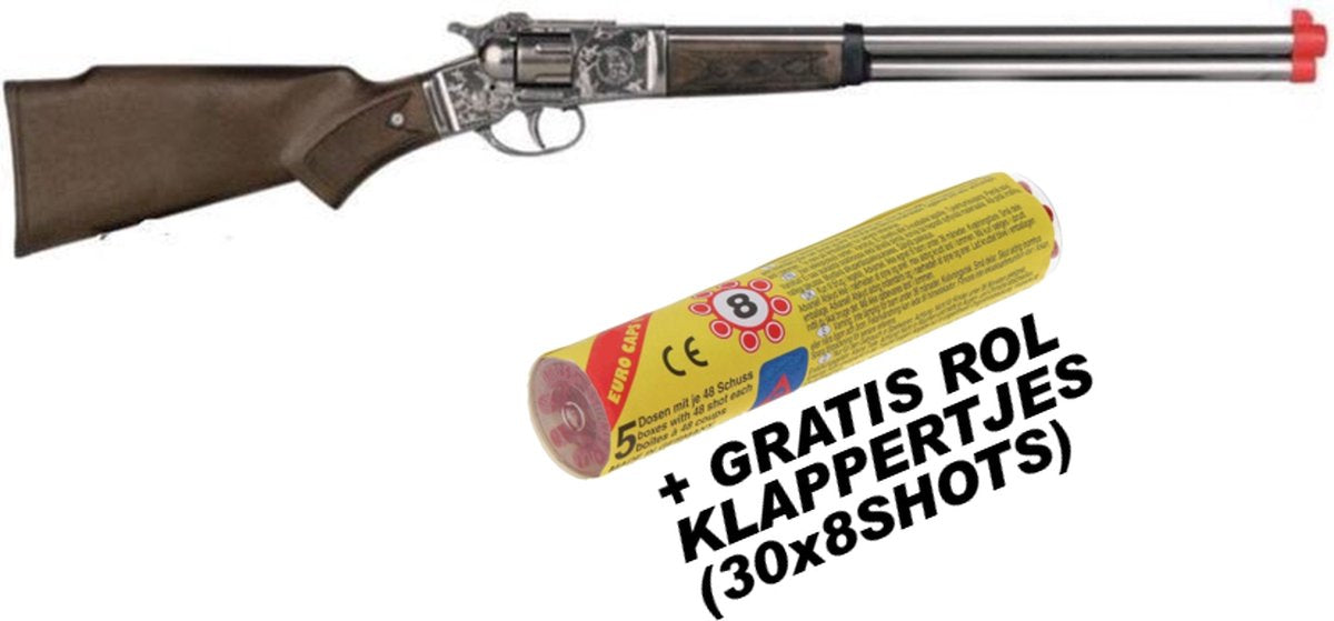 Gonher Spielzeug Rocker Gun Cowboy 8 Schuss Silber