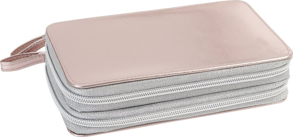 Eberhard Faber Federmäppchen – gefüllt – 24 Teile – 2 Schichten – Roségold – EF-577427