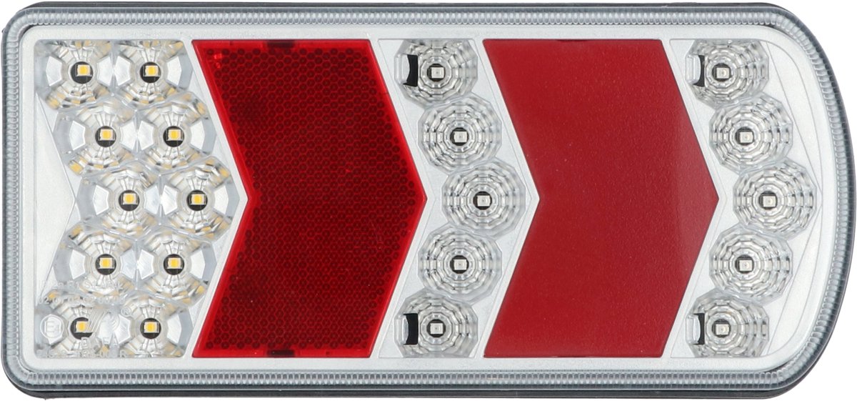 Carpoint LED-Rücklicht - rechts - 6 Funktionen - Blinker, Rücklicht, Bremslicht, Rückfahrlicht, Kennzeichenlichtreflektor - Schraubmontage 5 vormontierte Anschlussdrähte - Abmessungen 227x106 mm