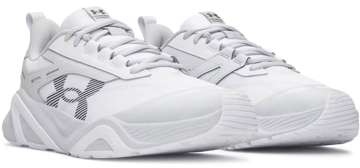 Under Armour UA Charged Commit TR 5-WHT Herren-Sneaker – Weiß – Halo-Grau – Castle Rock