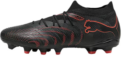 Puma Future 9 Match FG AG Unisex-Sportschuhe – Schwarz-Glühendes Rot-starkes Grau