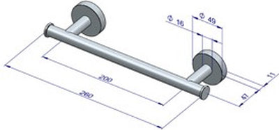 Plieger Como Handtuchhalter magnetisch 260mm gebürstet