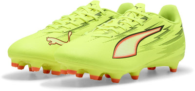 Puma Ultra 6 Play FG AG Unisex-Sportschuhe – Yellow Alert – Schwarz-leuchtendes Rot-Limetten-Squeeze