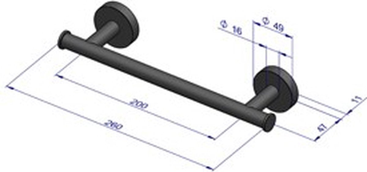 Plieger Como Handtuchhalter magnetisch 550 mm mattschwarz