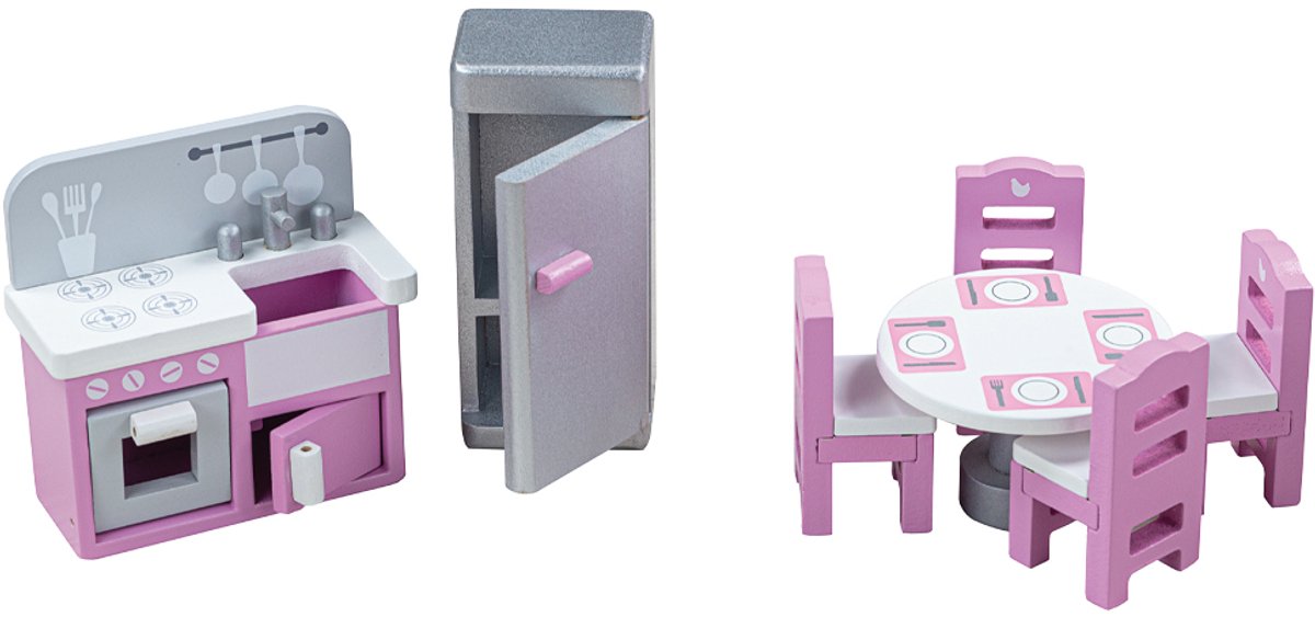 Tidlo Wooden Dollhouse Möbel Küche, 9dlg.