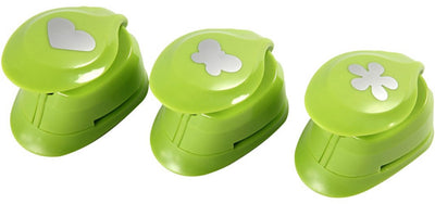 Kreativfirma Ponsen Set, Blume, Schmetterling, Herz, dumm 25 mm, 3 Stück 1 Box