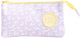 Ancor Schulmäppchen, glatt, leer, rechteckig, 3 Fächer, lila mit Design – an-124941-d