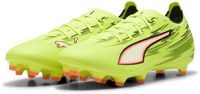 Puma Ultra 6 Match FG AG Unisex-Sportschuhe – Yellow Alert – Schwarz-leuchtendes Rot-Limetten-Squeeze