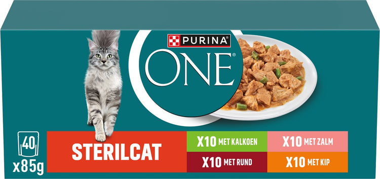 Purina one purina® one® sterilcat - Nassfutter für Katzen - Lachs, Truthahn, Rind Huhn - 40 x 85 g