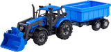Cavallino Toys Cavallino Traktor mit Ladegerät und Versorgungskippenblau, Skala 1:32 - afbeelding 1