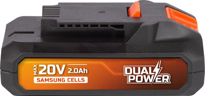 Powerplus Dual-Power-Akku powdp9021 – 20 V, 2,0 Ah – Akku für 20-V-Geräte – LED-Betriebsanzeige – Akku-Plattform