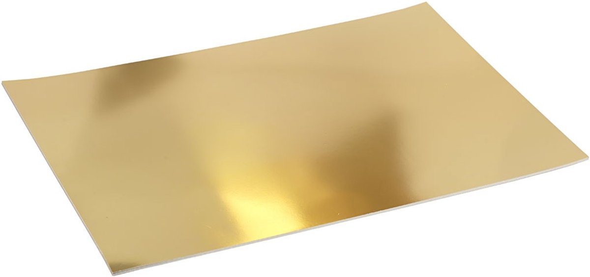Creativ Company Metallfolienkarton, A2, Blatt 420 x 594 mm, 280 g, Gold, 10 Blatt 1 Karton