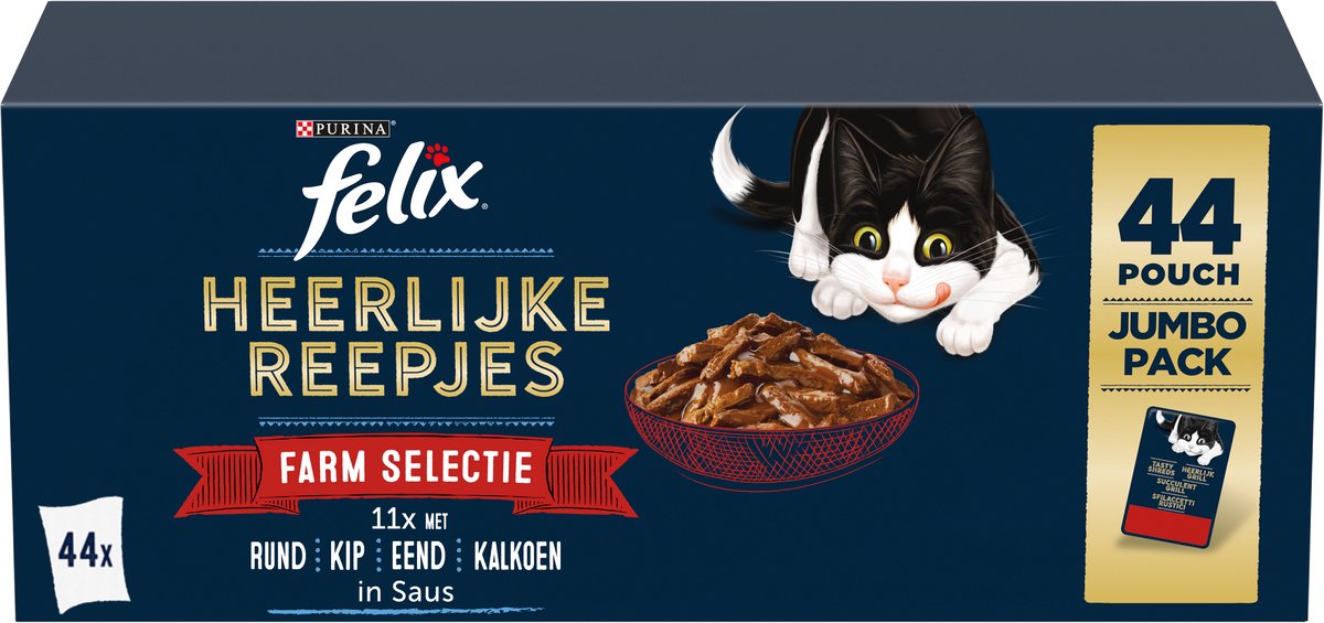 Felix Delicious Strips Farm Selection Rindfleischhähnchen Enten Truthahn